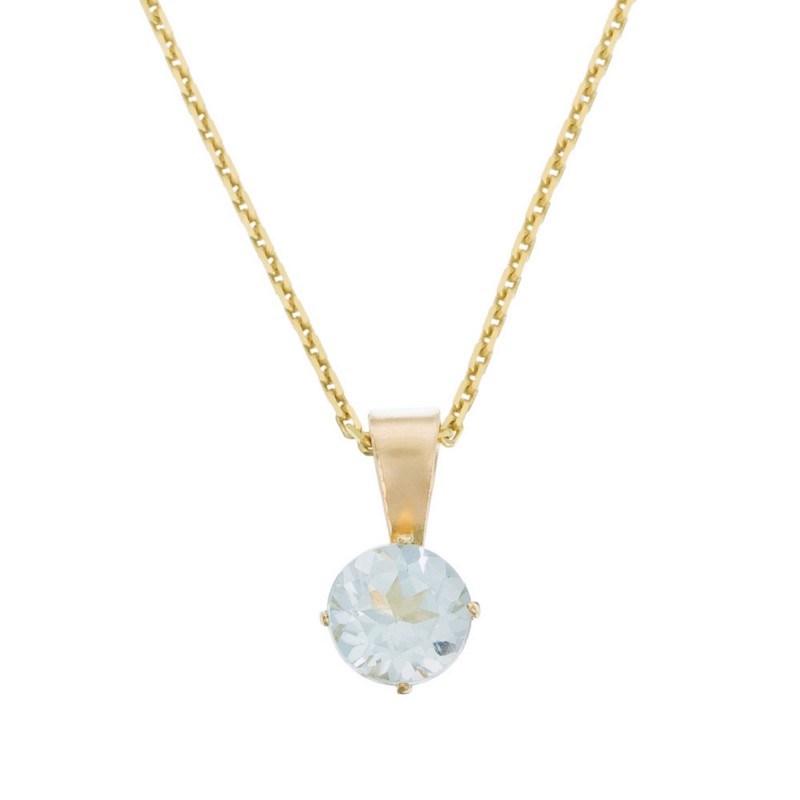 Pendentif Or Jaune et Topaze 0,66 carats 'Puce' + chaîne argent doré offerte
