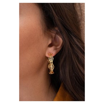 Silver-plated steel hoop earrings