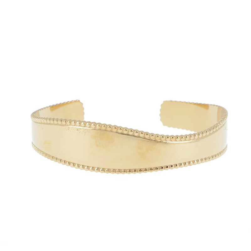 Bracelet rigide en acier doré ajustable