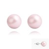 Boucles d'oreilles en argent 925 perle de cristal Swarovski nacré rose - vue V1