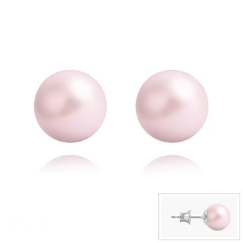 Boucles d'oreilles en argent 925 perle de cristal Swarovski nacré rose