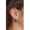 Boucles d'oreilles cristal Swarovski Nacre Bleu en plaqué Or Blanc et rhodié - vue V3