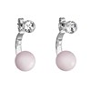 Boucles d'oreilles cristal Swarovski Nacre Rose en plaqué Or Blanc et rhodié - vue V1