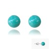 Boucles d'oreilles en argent 925 perle de cristal Swarovski nacré vert jade - vue V1