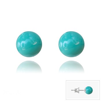 Boucles d'oreilles en argent 925 perle de cristal Swarovski nacré vert jade