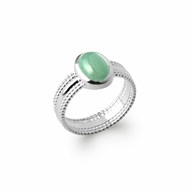 Bague Argent Tendance Pierre Precieuse Fine Aventurine
