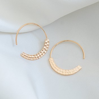 Boucles d'oreilles Créoles Plaqué Or Martelé