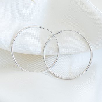 Boucles d'oreilles Créoles Tendance Classe Chic Simple Anneaux argent