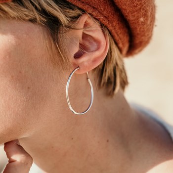 Boucles d'oreilles Créoles Tendance Classe Chic Simple Anneaux argent