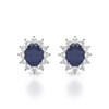 Boucles d'oreilles ADEN Saphir et Diamants sur Argent 925 1.25grs - vue V1