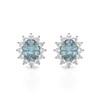 Boucles d'oreilles ADEN Aigue-Marine et Diamants sur Argent 925 1.25grs - vue V1