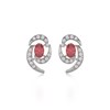 Boucles d'oreilles ADEN Rubis et Diamants sur Argent 925 2.6grs - vue V1