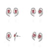 Boucles d'oreilles ADEN Rubis et Diamants sur Argent 925 2.6grs - vue V2