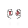 Boucles d'oreilles ADEN Rubis et Diamants sur Argent 925 2.6grs - vue V3