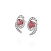 Boucles d'oreilles ADEN Rubis et Diamants sur Argent 925 2.6grs - vue V4