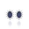 Boucles d'oreilles ADEN Marquise Saphir et Diamants sur Argent 925 1.4grs - vue V1