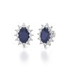 Boucles d'oreilles ADEN Marquise Saphir et Diamants sur Argent 925 1.4grs - vue V3
