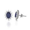 Boucles d'oreilles ADEN Marquise Saphir et Diamants sur Argent 925 1.4grs - vue V4