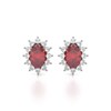 Boucles d'oreilles ADEN Marquise Rubis et Diamants sur Argent 925 1.4grs - vue V1
