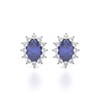 Boucles d'oreilles ADEN Marquise Tanzanite et Diamants sur Argent 925 1.4grs - vue V1