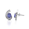 Boucles d'oreilles ADEN Tanzanite et Diamants sur Argent 925 2.10grs - vue V4