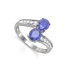 Bague ADEN Or 585 Blanc Tanzanite et diamants 2.546grs - vue V1