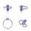 Bague ADEN Or 585 Blanc Tanzanite et diamants 2.546grs - vue V2