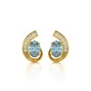Boucles d'oreilles ADEN Or 585 Jaune Aigue-Marine et Diamants 2.10grs - vue V1