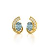 Boucles d'oreilles ADEN Or 585 Jaune Aigue-Marine et Diamants 2.10grs - vue V3