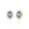 Boucles d'oreilles ADEN Or 585 Jaune Fleur Aigue-Marine et Diamants 1.4grs - vue V3