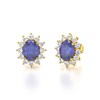 Boucles d'oreilles ADEN Or 585 Jaune Fleur Tanzanite et Diamants 1.25grs - vue V3