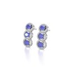 Boucles d'oreilles ADEN Or 585 Blanc Fleur Tanzanite et Diamants 4.55grs - vue V4
