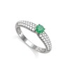 Bague ADEN Or 585 Blanc Emeraude et diamants 1.978grs - vue V1