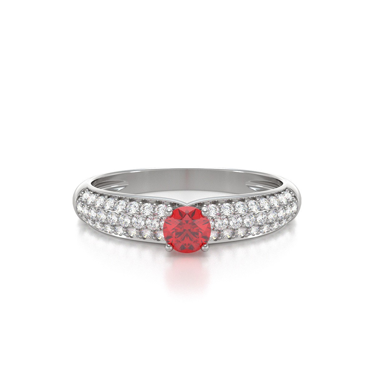 Bague ADEN Or 585 blanc Rubis et diamants 1.978grs - vue 3