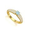 Bague ADEN Or 585 Jaune Aigue-Marine et diamants 1.978grs - vue V1