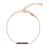 Bracelet chaîne avec pierre naturelle GABRIELLE Doré & Grenat Rouge