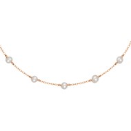Collier chaîne ras de cou avec 5 perles IMPRESSION Doré & Perles de culture