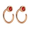 Boucles d'oreilles petites demi créoles XAVIER Doré & Rouge écarlate - vue V1