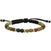 Bracelet souple Akira en PVD avec perle marron - vue V1