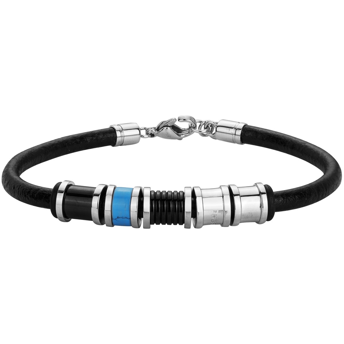 Bracelet souple Max en Acier 316L avec turquoise bleu turquoise