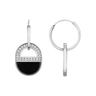 Boucles d'oreilles pendantes Grace en Argent avec oxyde de zirconium blanc