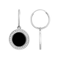 Créoles Victoria en Argent avec oxyde de zirconium blanc