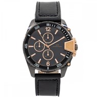 Coffret montre Homme GIORGIO bracelet Cuir Noir