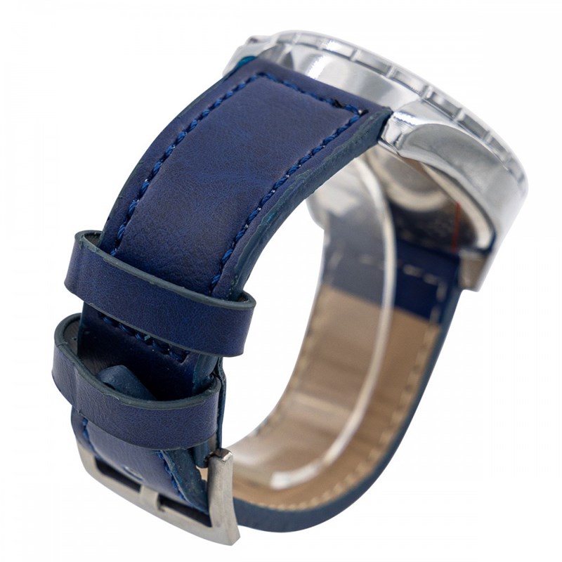 Coffret montre Homme GIORGIO bracelet Cuir Bleu - vue 3