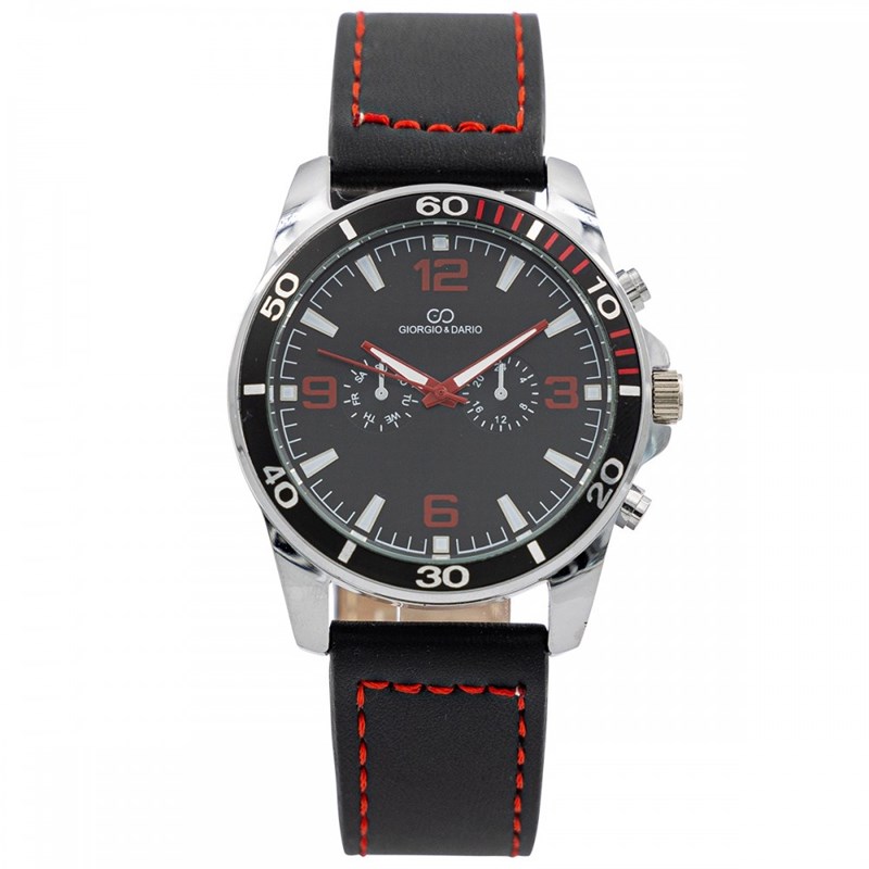 Montre Homme GIORGIO bracelet Cuir Noir