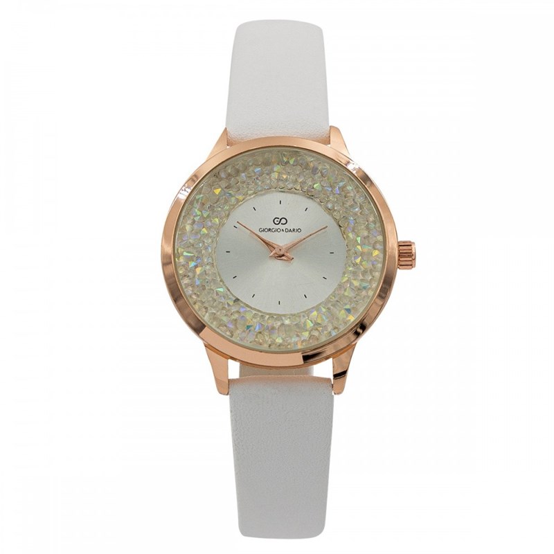 Montre Femme GIORGIO bracelet Cuir Blanc