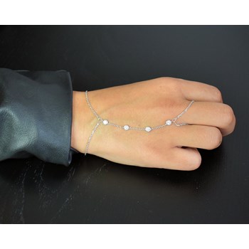 Bracelet bague suite d'oxyde de zirconium clos Argent 925 Rhodié