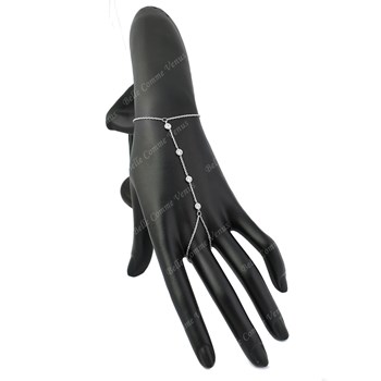 Bracelet bague suite d'oxyde de zirconium clos Argent 925 Rhodié