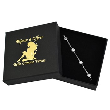 Bracelet bague suite d'oxyde de zirconium clos Argent 925 Rhodié