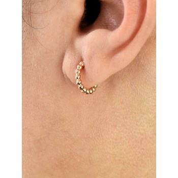 Boucles d'oreilles Créoles suite de boules rondes Plaqué or 750 3 microns